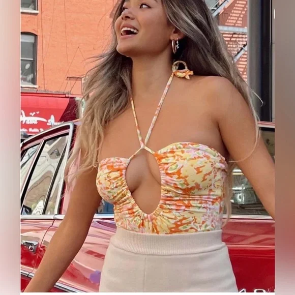 NWOT princess polly fern floral one piece bathing suit SZ 6 - Picture 5 of 8